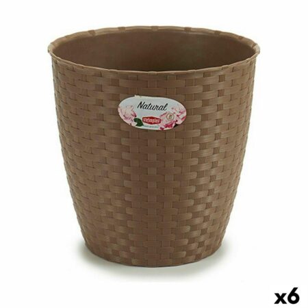 Urtepotte Stefanplast brun plastik 24 × 22,5 × 24 cm - 6 stk.