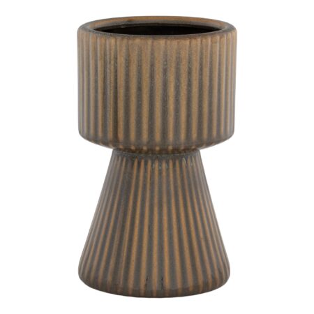 Urtepotte - Urtepotte I Keramik, Brun/Blå, Ø12X19,5 Cm