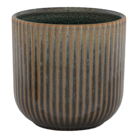 Urtepotte - Urtepotte I Keramik, Brun/Blå, Ø14,5X14 Cm