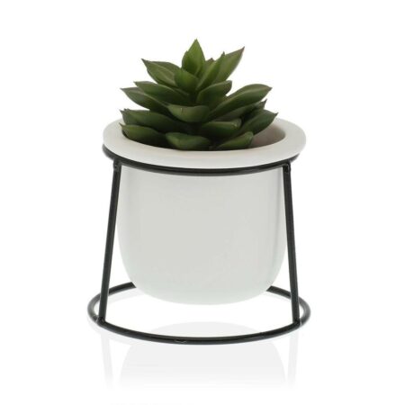 Urtepotte Versa Hvid Keramik Metal (10,5 x 11,5 x 10,5 cm)