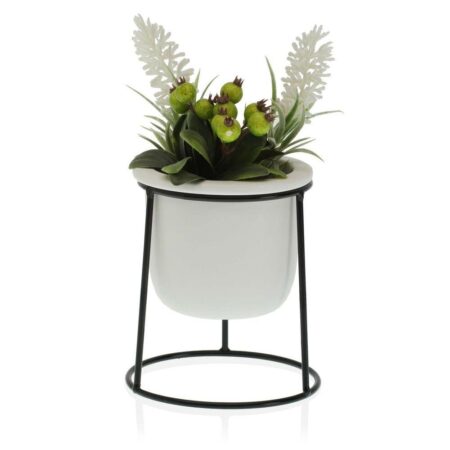 Urtepotte Versa Hvid Keramik Metal (10,5 x 14,5 x 10,5 cm)