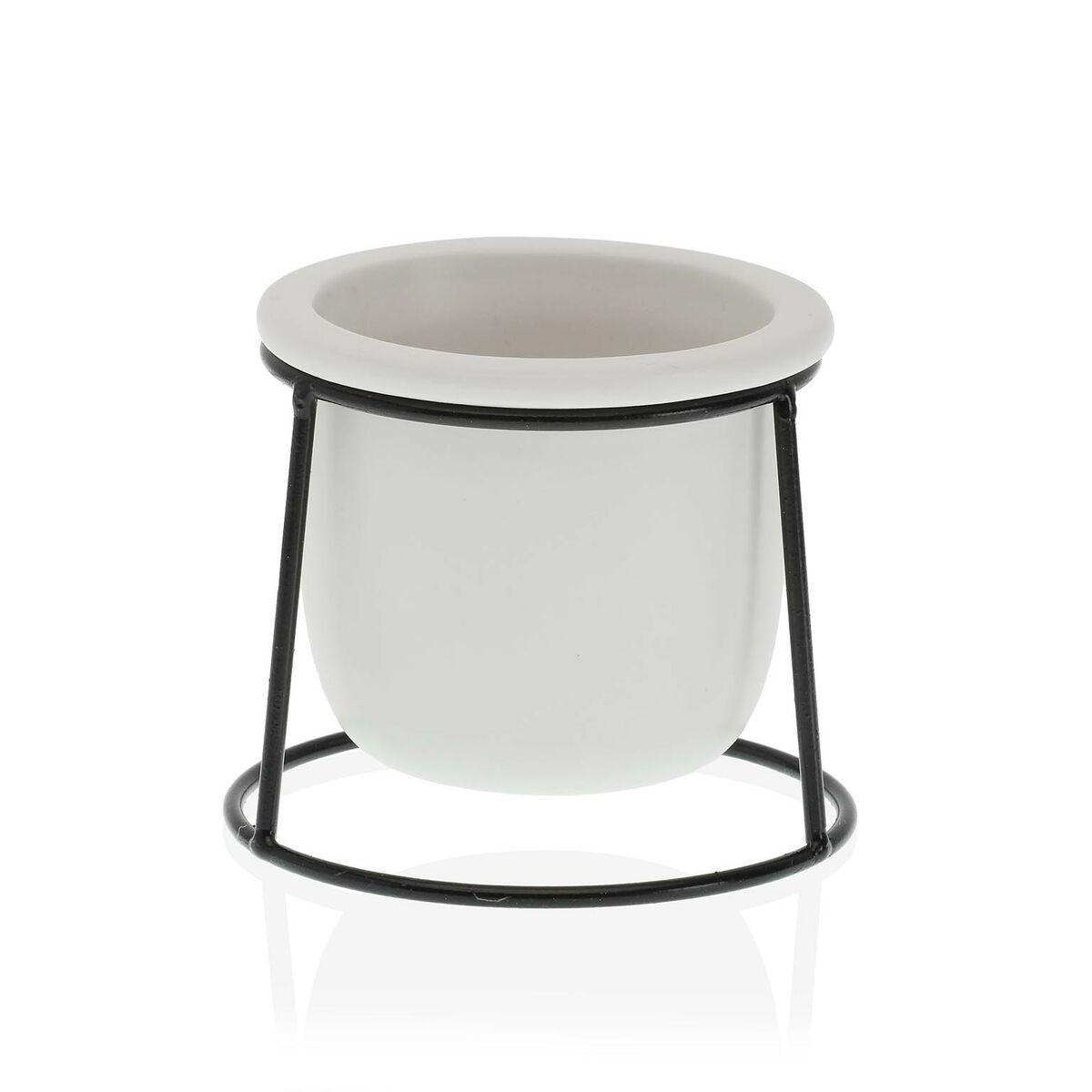 Urtepotte Versa Hvid Metal Keramik Plastik Cirkulær Minimalistisk 10,5 x 11,5 x 10,5 cm Urtepotte Versa Hvid Metal Keramik Plastik Cirkulær Minimalistisk 10,5 x 11,5 x 10,5 cm
