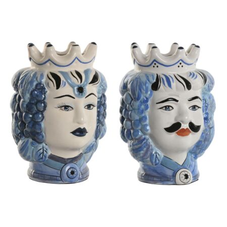 Urtepotte - blå/hvid porcelæn, 15 × 15 × 26 cm