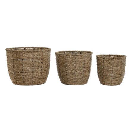Urtepotte - brun, håndlavet, tropisk design 31 × 31 × 24 cm
