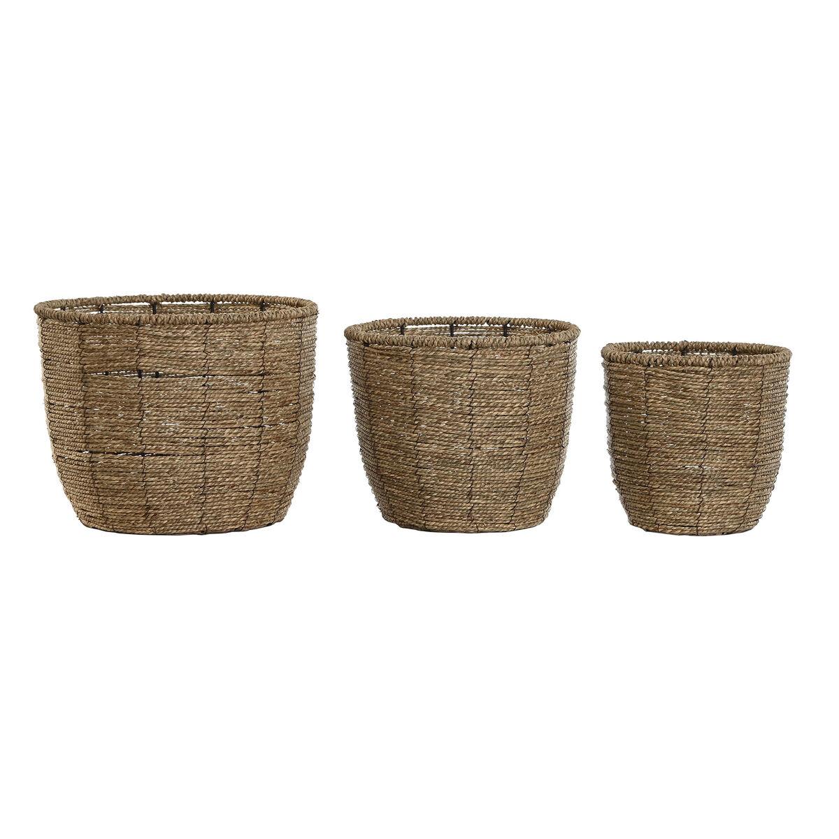 Urtepotte - brun, håndlavet, tropisk design 31 × 31 × 24 cm Urtepotte - brun, håndlavet, tropisk design 31 × 31 × 24 cm
