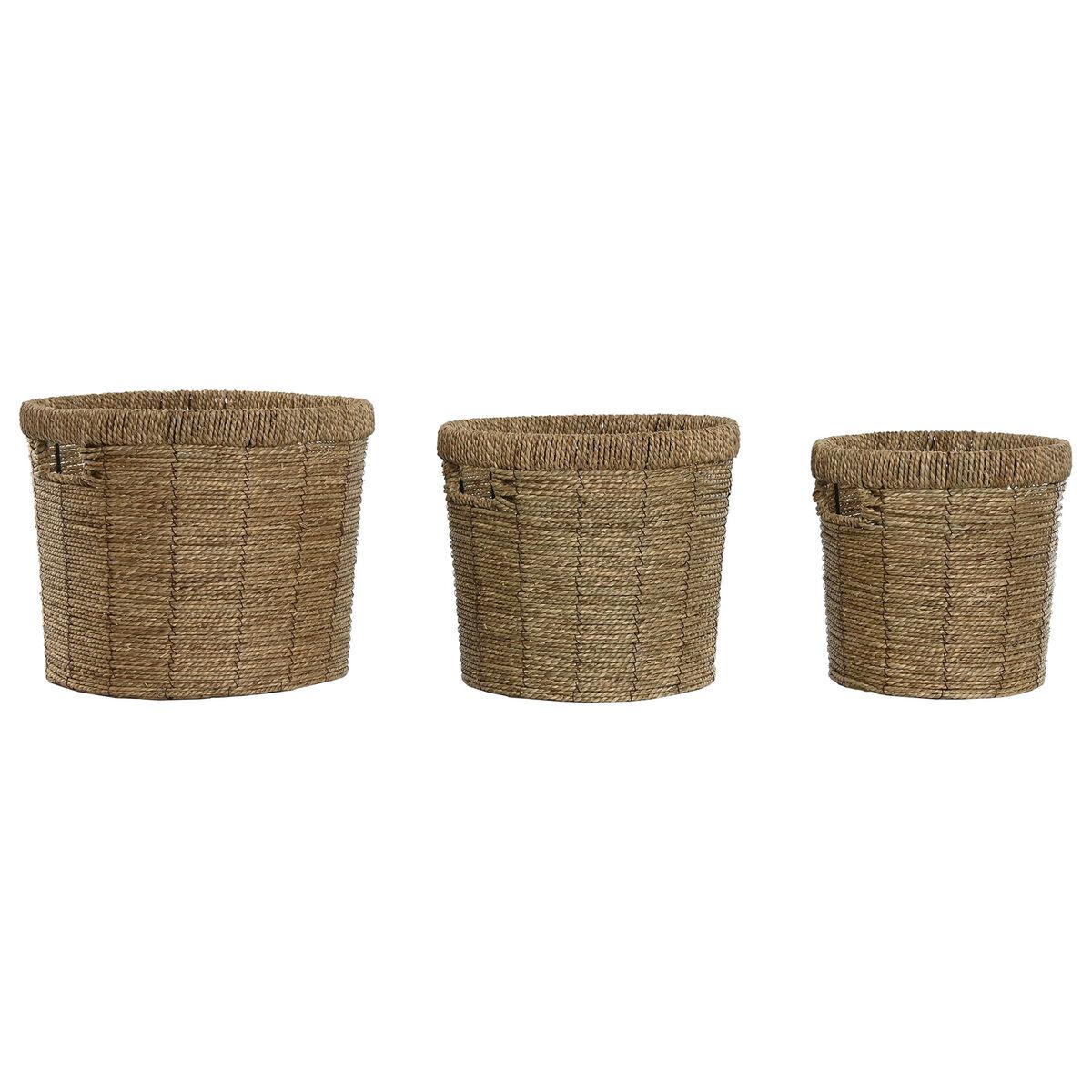Urtepotte - brun metal/fiber, tropisk design, 36 × 36 × 29 cm Urtepotte - brun metal/fiber, tropisk design, 36 × 36 × 29 cm