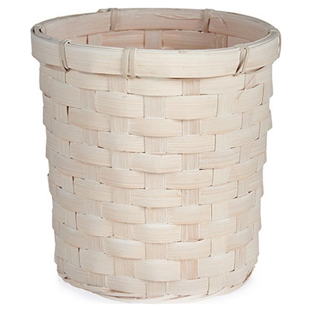 Urtepotte hvid PVC/bambus 17 × 15 × 17 cm - cirkulær Urtepotte hvid PVC/bambus 17 × 15 × 17 cm - cirkulær