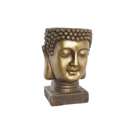 Urtepotte i glasfiber - gylden Buddha, orientalsk (25 × 25 × 36 cm)