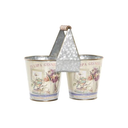 Urtepotte i pink metal - Shabby Chic 24 × 12 × 23 cm