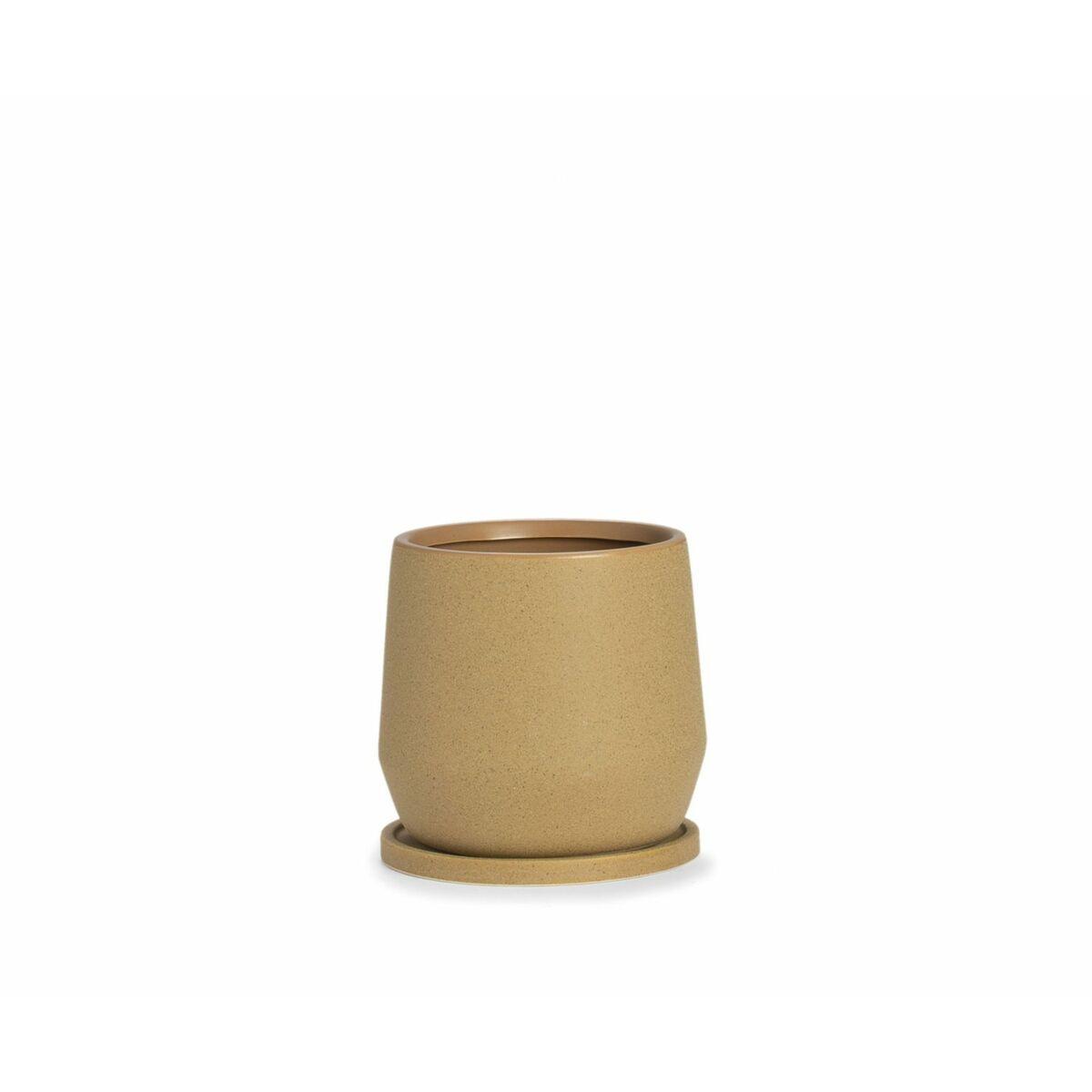 Urtepotte med fad Alexandra House Living Lys brun Keramik 22 x 22 x 22 cm Urtepotte med fad Alexandra House Living Lys brun Keramik 22 x 22 x 22 cm