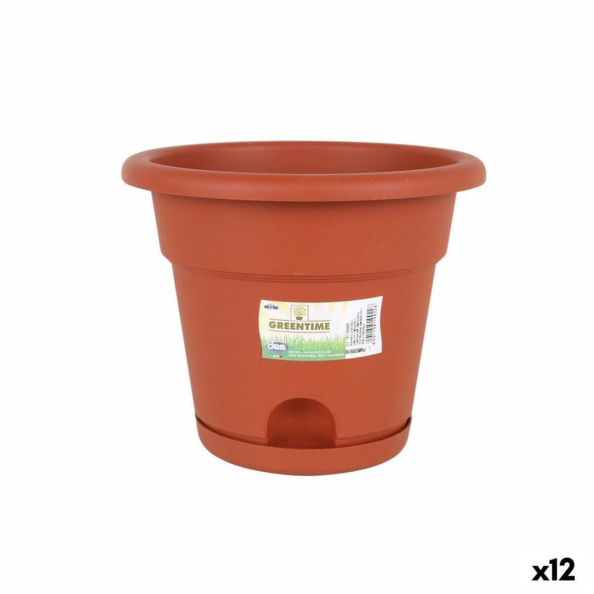 Urtepotte med fad Dem Greentime Brun ø 22 x 18 cm (12 enheder) Urtepotte med fad Dem Greentime Brun ø 22 x 18 cm (12 enheder)