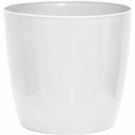 Urtepotte med hjul Garden ID - hvid plastik, 35 cm, skinnende, genbrugt plastik