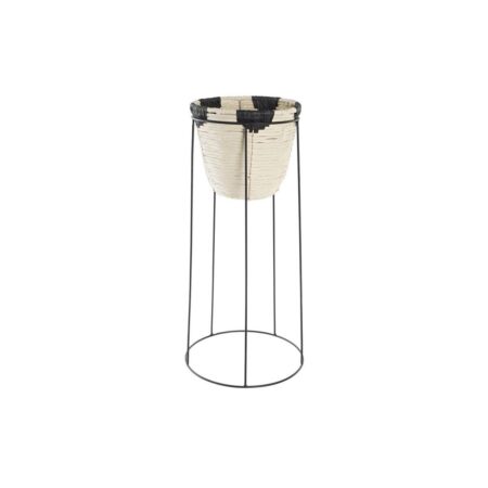 Urtepotte med stativ - natur/sort metal, kolonistil, 30 × 30 × 62 cm