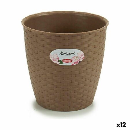 Urtepotte plast Stefanplast brun 19 × 17,5 × 19 cm - 12 stk.