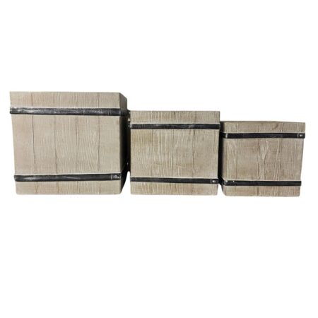 Urtepotte sæt brun magnesium, cottage - 3 dele (44 × 44 × 43 cm)