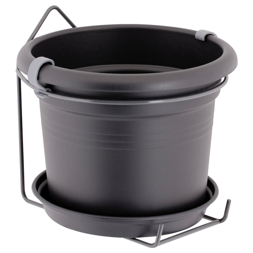 Urtepotte sort 20x18cm 2,5L med holder Urtepotte sort 20x18cm 2,5L med holder