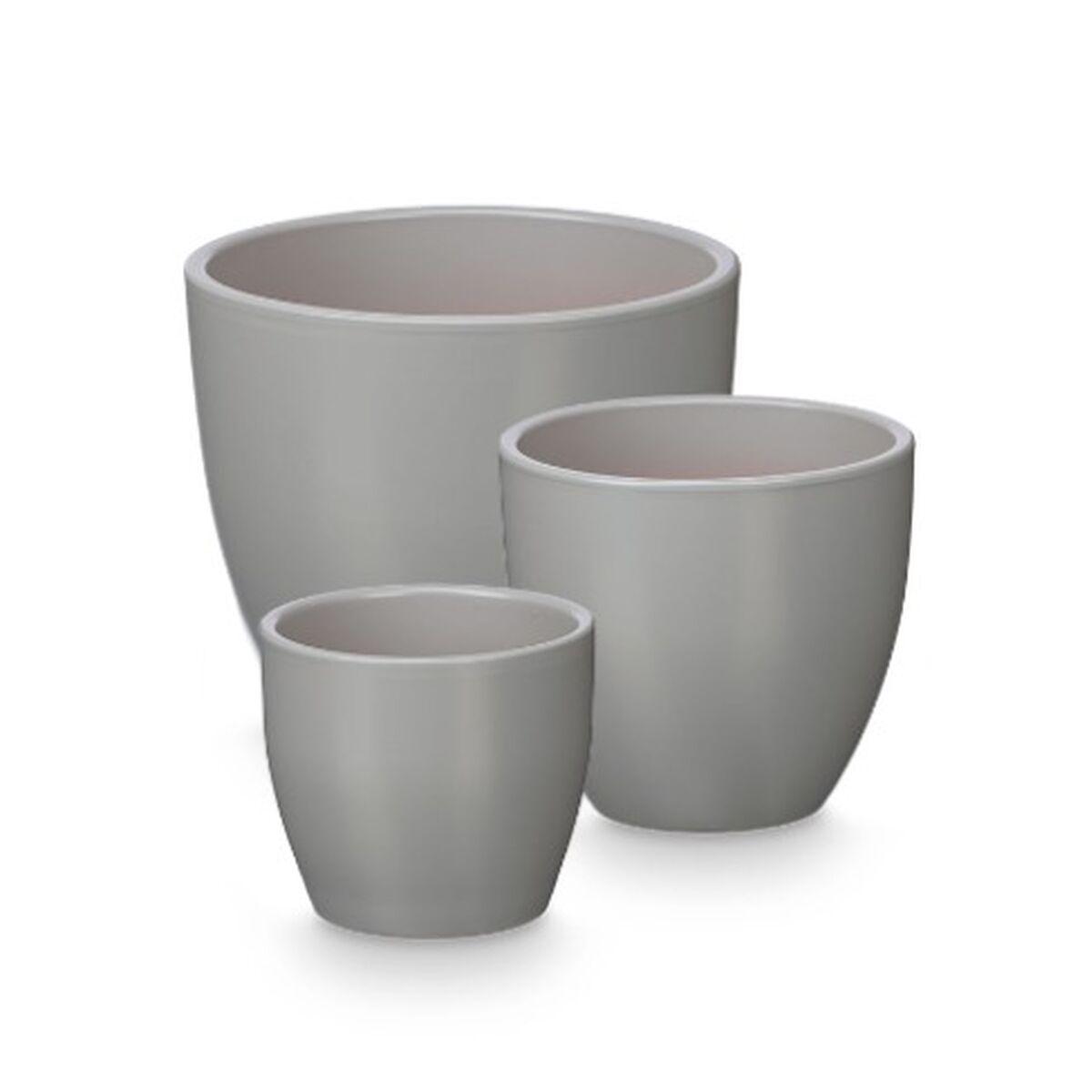 Urtepotter grå ler - Ibergarden sæt 3 stk. Ø14/Ø17/Ø22 cm Urtepotter grå ler - Ibergarden sæt 3 stk. Ø14/Ø17/Ø22 cm