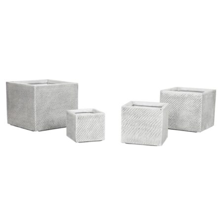 Urtepotter grå magnesium 37 × 37 × 31,5 cm - sæt af 4