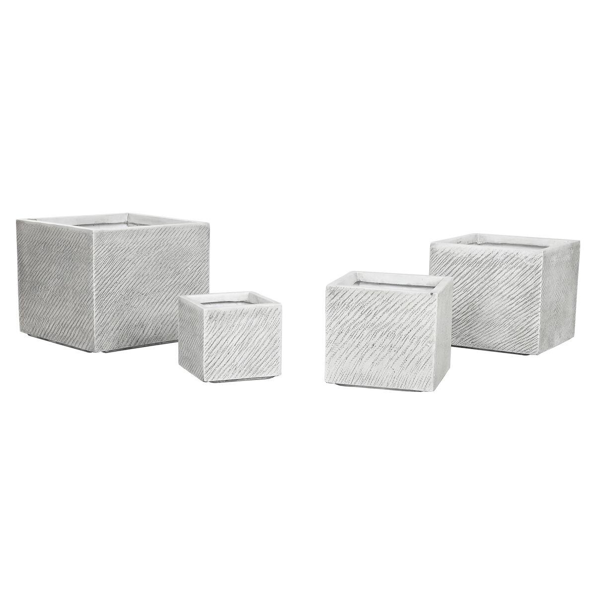 Urtepotter grå magnesium 37 × 37 × 31,5 cm - sæt af 4 Urtepotter grå magnesium 37 × 37 × 31,5 cm - sæt af 4