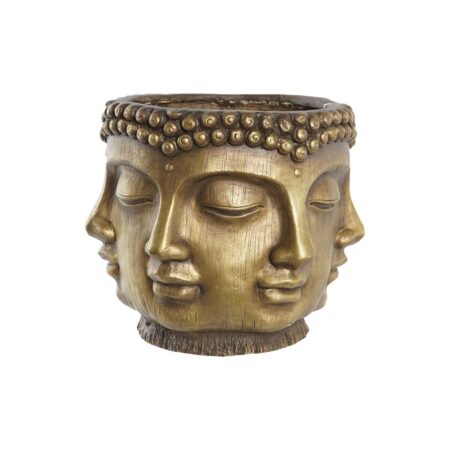 Urtepotter - gylden, cirkulær Buddha, sæt á 2 (34 × 34 × 30 cm og 30 × 34 × 30 cm)