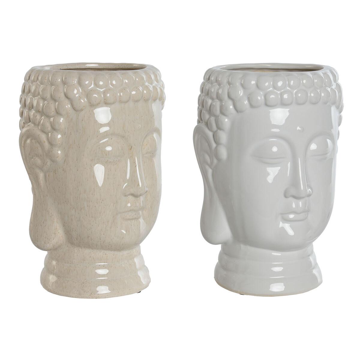 Urtepotter - hvid/beige keramik 15 × 15 × 25 cm (2 stk.) Urtepotter - hvid/beige keramik 15 × 15 × 25 cm (2 stk.)