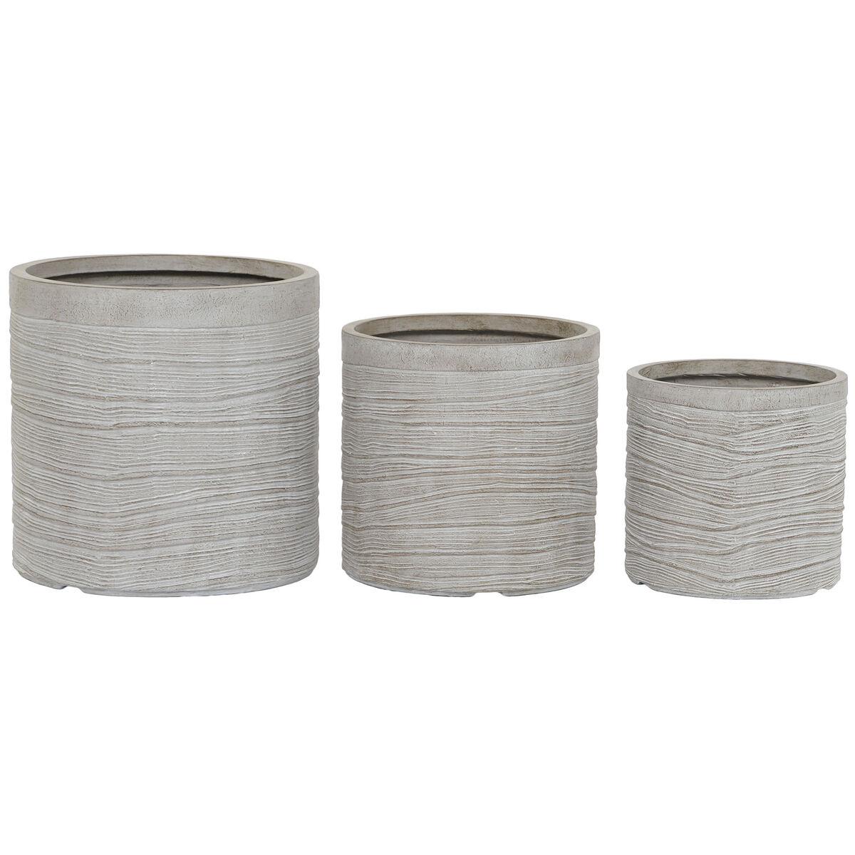 Urtepotter sæt - Beige glasfiber/magnesium, 3 stk. Urtepotter sæt - Beige glasfiber/magnesium, 3 stk.