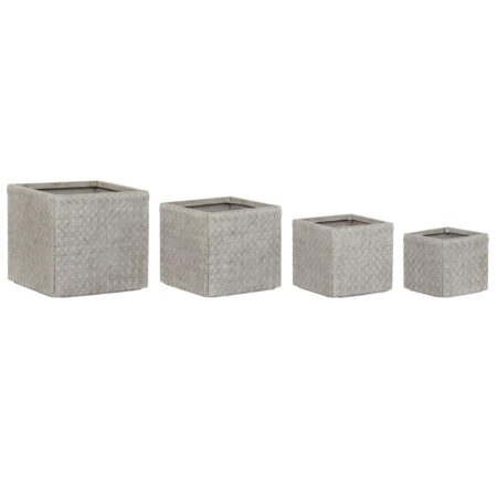 Urtepotter - sæt af 4 i beige glasfiber/magnesium