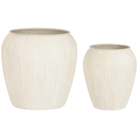 Urtepotter sæt - beige metal Scandi (2 dele)