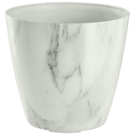 VEGA Urtepotteskjuler Akoso; 21x21.8 cm (⌀xH); Hvid/Mamoreret; Rund