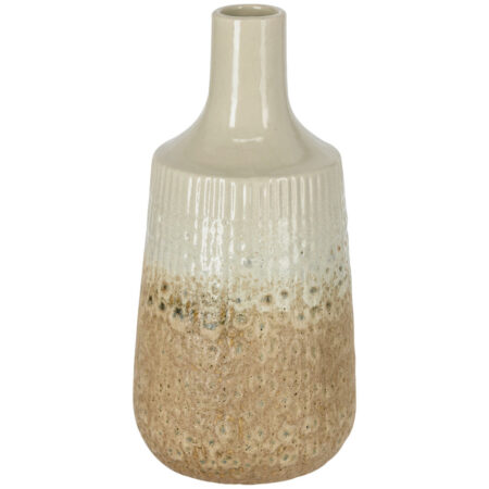 VEGA Vase Basim; 12x25 cm (ØxH); Beige/Brun