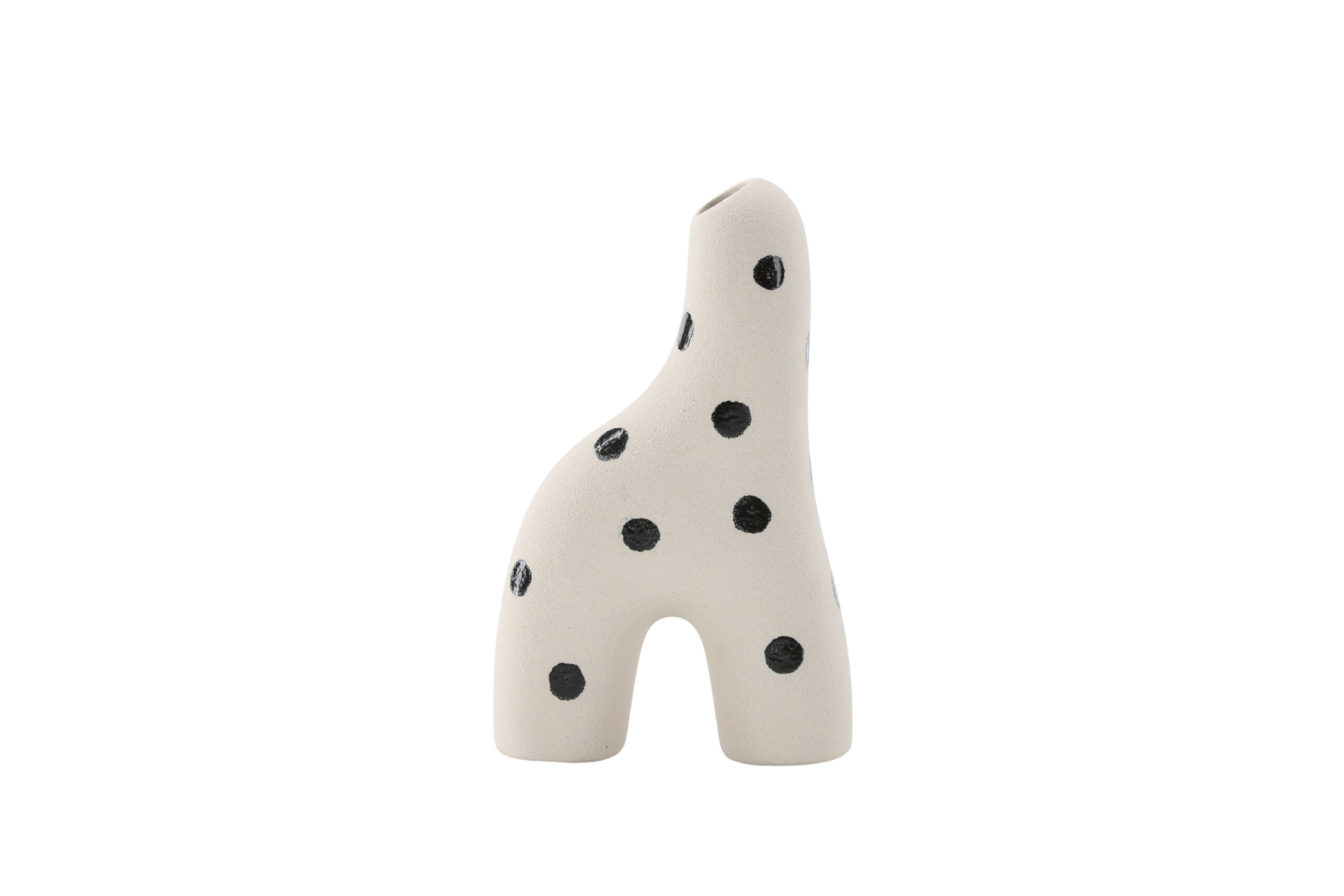 VENTURE DESIGN Aya vase - hvid/sorte prikker stentøj (9x4x16H) VENTURE DESIGN Aya vase - hvid/sorte prikker stentøj (9x4x16H)