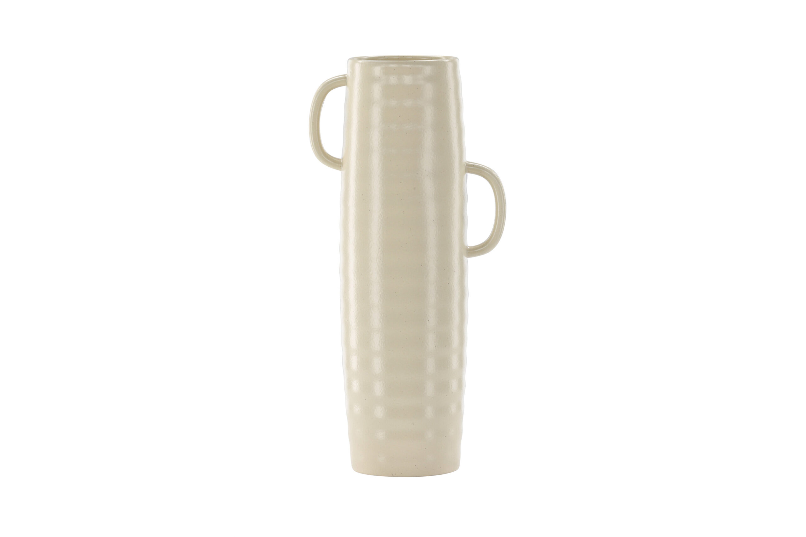 VENTURE DESIGN Cent vase, m. 2 hanke - beige/sorte prikker stentøj (19x13x41) VENTURE DESIGN Cent vase, m. 2 hanke - beige/sorte prikker stentøj (19x13x41)