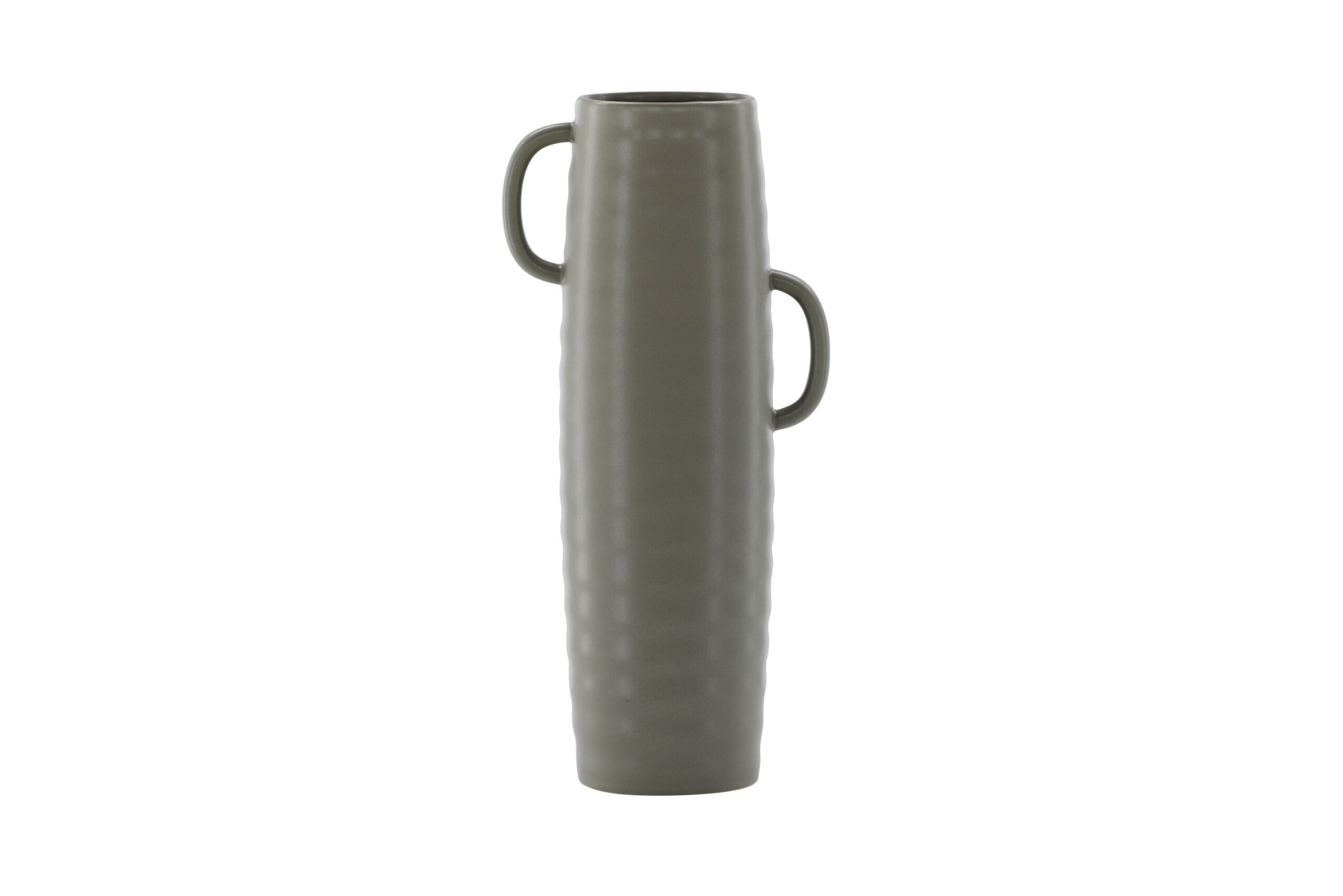 VENTURE DESIGN Cent vase, m. 2 hanke - mørkegrå stentøj (19x13x41) VENTURE DESIGN Cent vase, m. 2 hanke - mørkegrå stentøj (19x13x41)