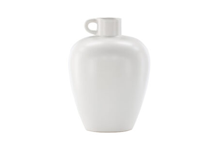 VENTURE DESIGN Cent vase, rund - offwhite stentøj (24x24x33)