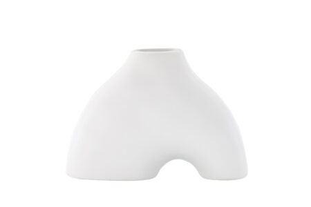 VENTURE DESIGN Kento vase - hvid stentøj (21x8x15H)