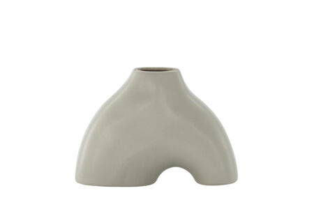 VENTURE DESIGN Kento vase - lysegrå stentøj (21x8x15H)