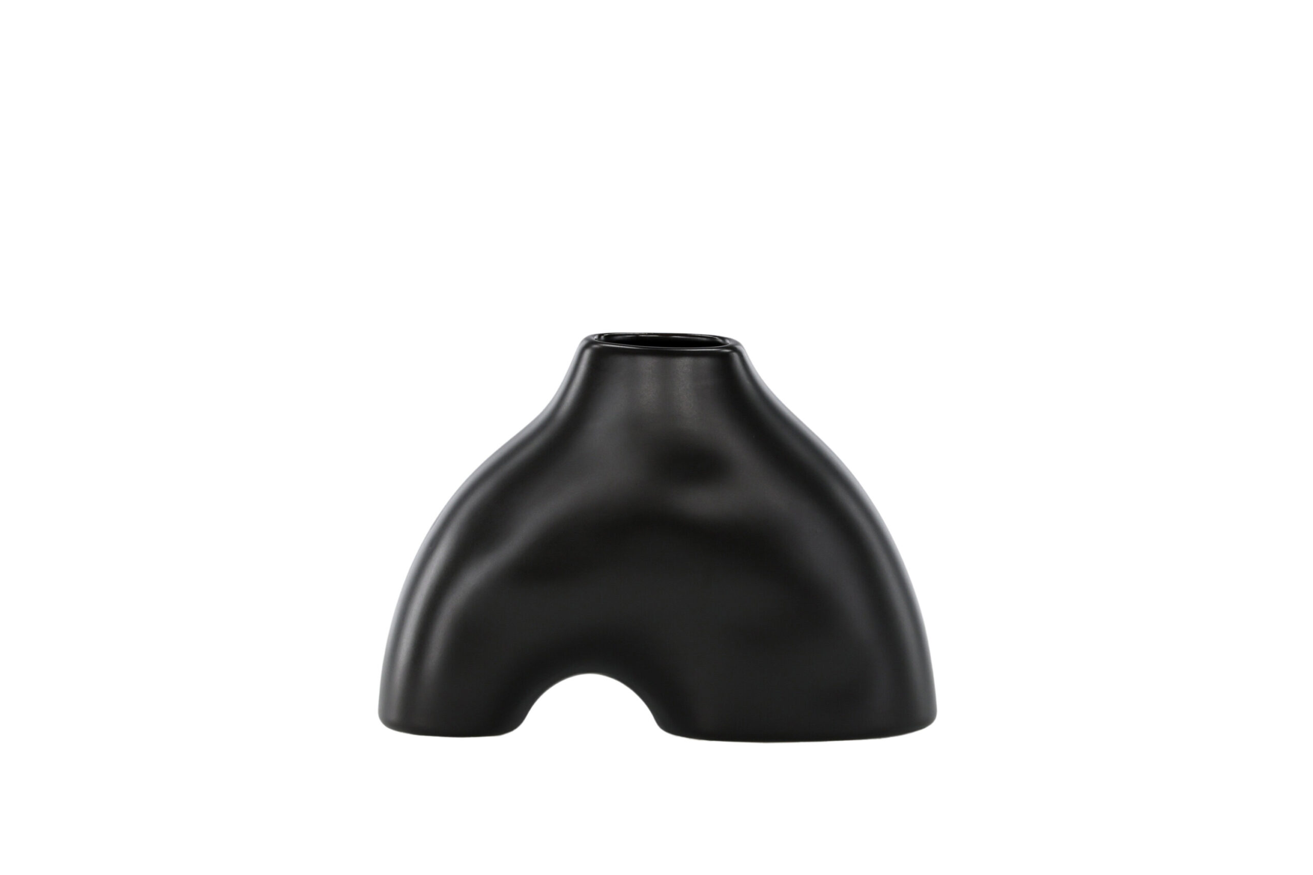 VENTURE DESIGN Kento vase - sort stentøj (21x8x15H) VENTURE DESIGN Kento vase - sort stentøj (21x8x15H)