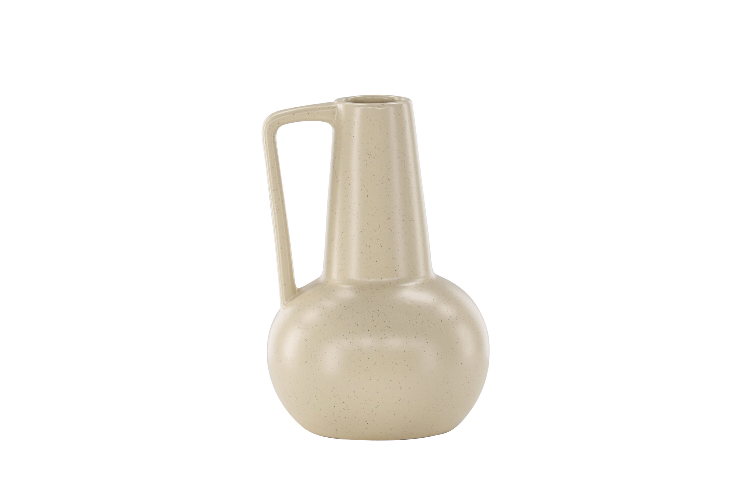 VENTURE DESIGN Lane vase, m. hank - beige/sorte prikker stentøj (15x15x22) VENTURE DESIGN Lane vase, m. hank - beige/sorte prikker stentøj (15x15x22)