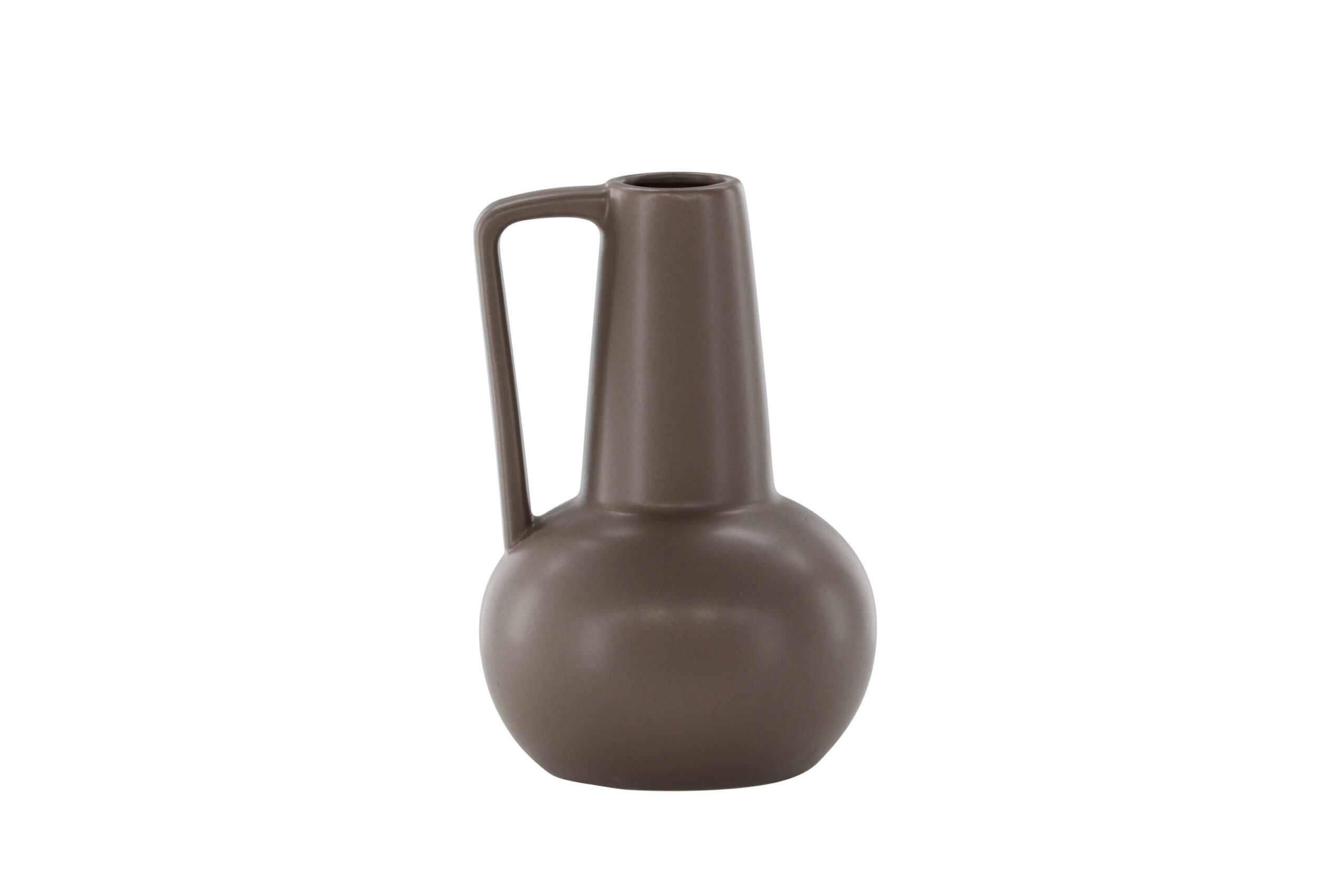 VENTURE DESIGN Lane vase, m. hank - mat brun stentøj (15x15x22) VENTURE DESIGN Lane vase, m. hank - mat brun stentøj (15x15x22)