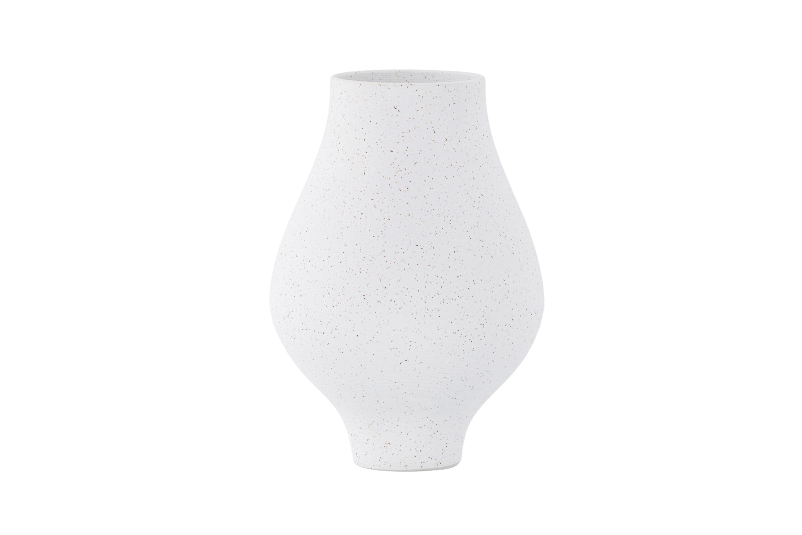 VENTURE DESIGN Rellis vase, rund - hvid/sorte prikker keramik (D10xH24xB14) VENTURE DESIGN Rellis vase, rund - hvid/sorte prikker keramik (D10xH24xB14)