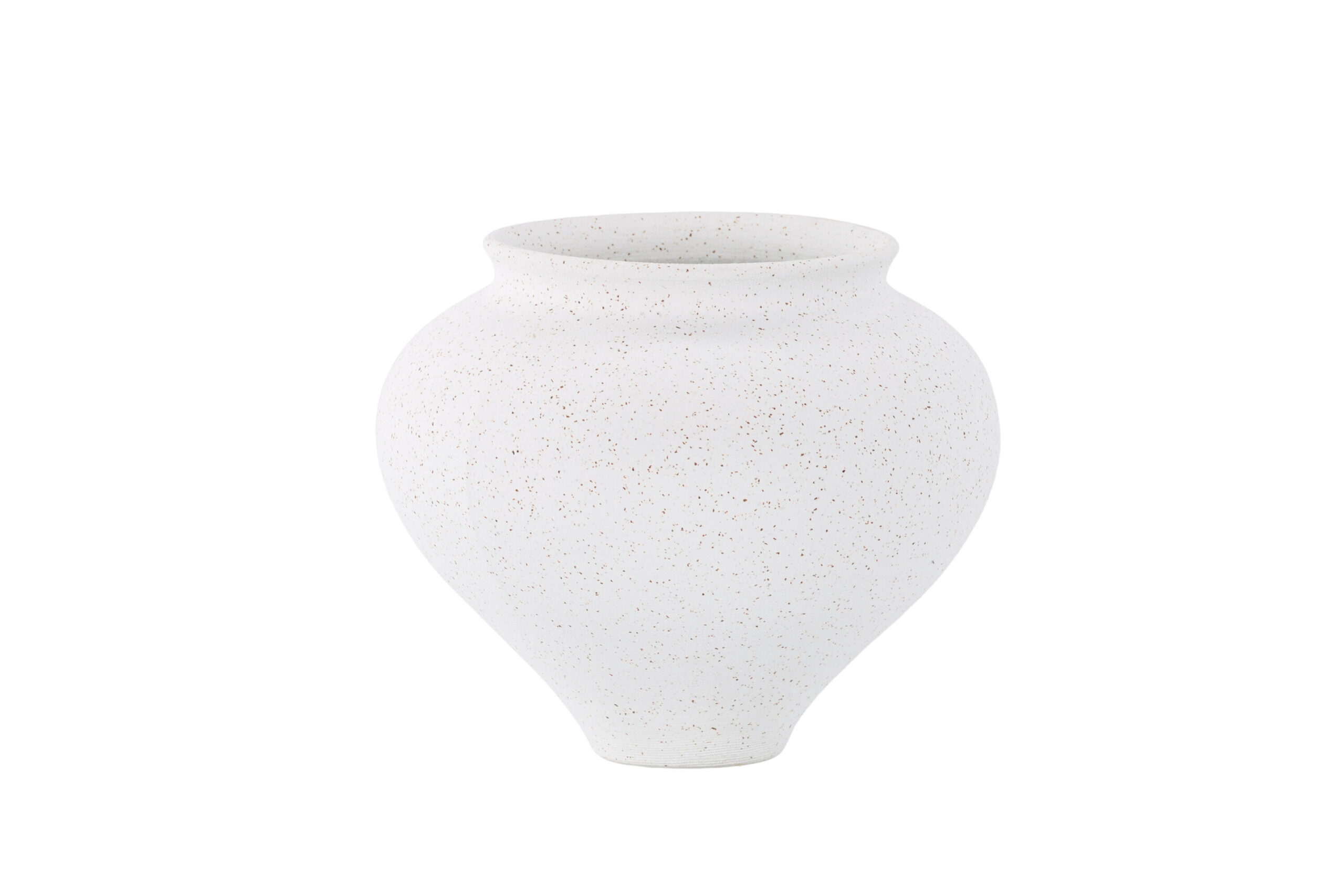 VENTURE DESIGN Rellis vase, rund - hvid/sorte prikker keramik (D11xH18xB18) VENTURE DESIGN Rellis vase, rund - hvid/sorte prikker keramik (D11xH18xB18)