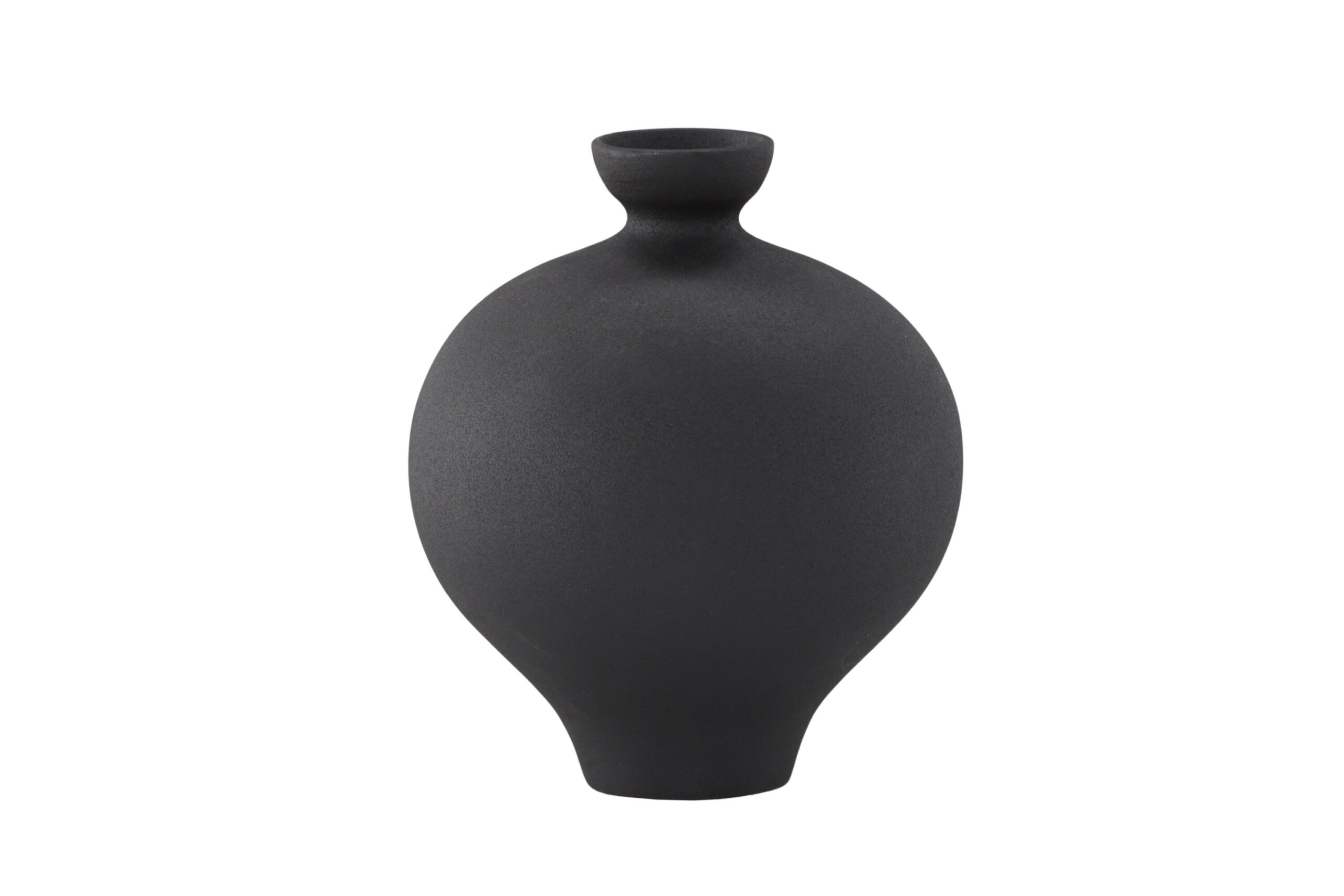 VENTURE DESIGN Rellis vase, rund - sort keramik (D6xH24xB20) VENTURE DESIGN Rellis vase, rund - sort keramik (D6xH24xB20)