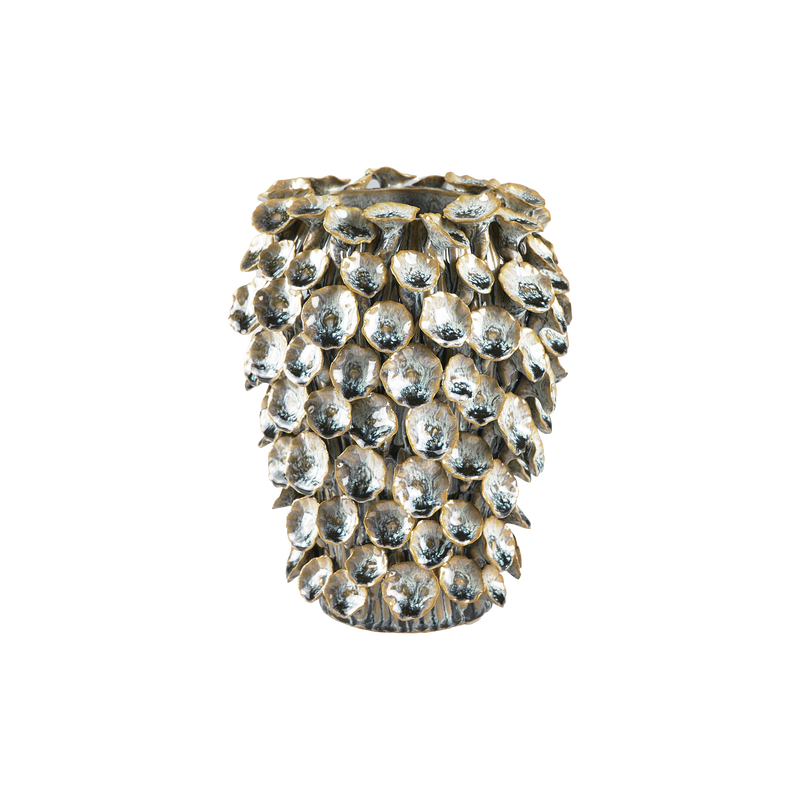 VILLA COLLECTION Stren vase, rund - blå/brun stentøj (H:22,5) VILLA COLLECTION Stren vase, rund - blå/brun stentøj (H:22,5)