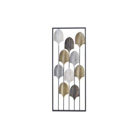 Vægdekoration Sort Metal Multifarvet Moderne Blad af en plante (35 x 2 x 90 cm)