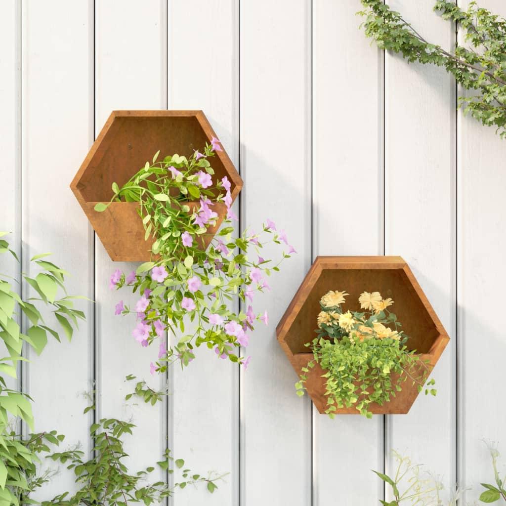 Væghængte plantekasser 2 stk. 30x10x25 cm cortenstål rustfarvet Væghængte plantekasser 2 stk. 30x10x25 cm cortenstål rustfarvet