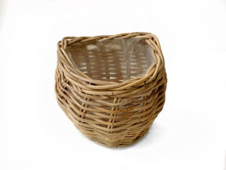 Vægkurv til planter i rattan - 26x19xH26 cm