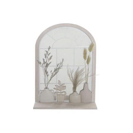 Vægspejl Vase Krystal Beige MDF Harpiks Cottage (35 x 10 x 50 cm)