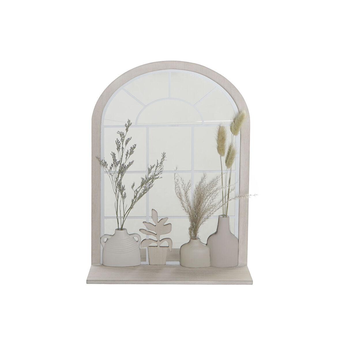 Vægspejl Vase Krystal Beige MDF Harpiks Cottage (35 x 10 x 50 cm) Vægspejl Vase Krystal Beige MDF Harpiks Cottage (35 x 10 x 50 cm)