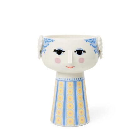 Bjørn Wiinblad - Eva Vase - Vase - Blå/gul - H15cm