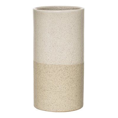 Vas Barbara Bloomingville ⌀11xH22 cm, Vit/Sand